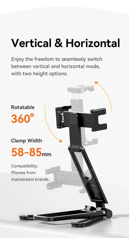 Ulanzi MA26 Mini Pocket Foldable Tripod for Phone Vertical Horizontal Shooting Expansion Video Light Microphone Photography Vlog