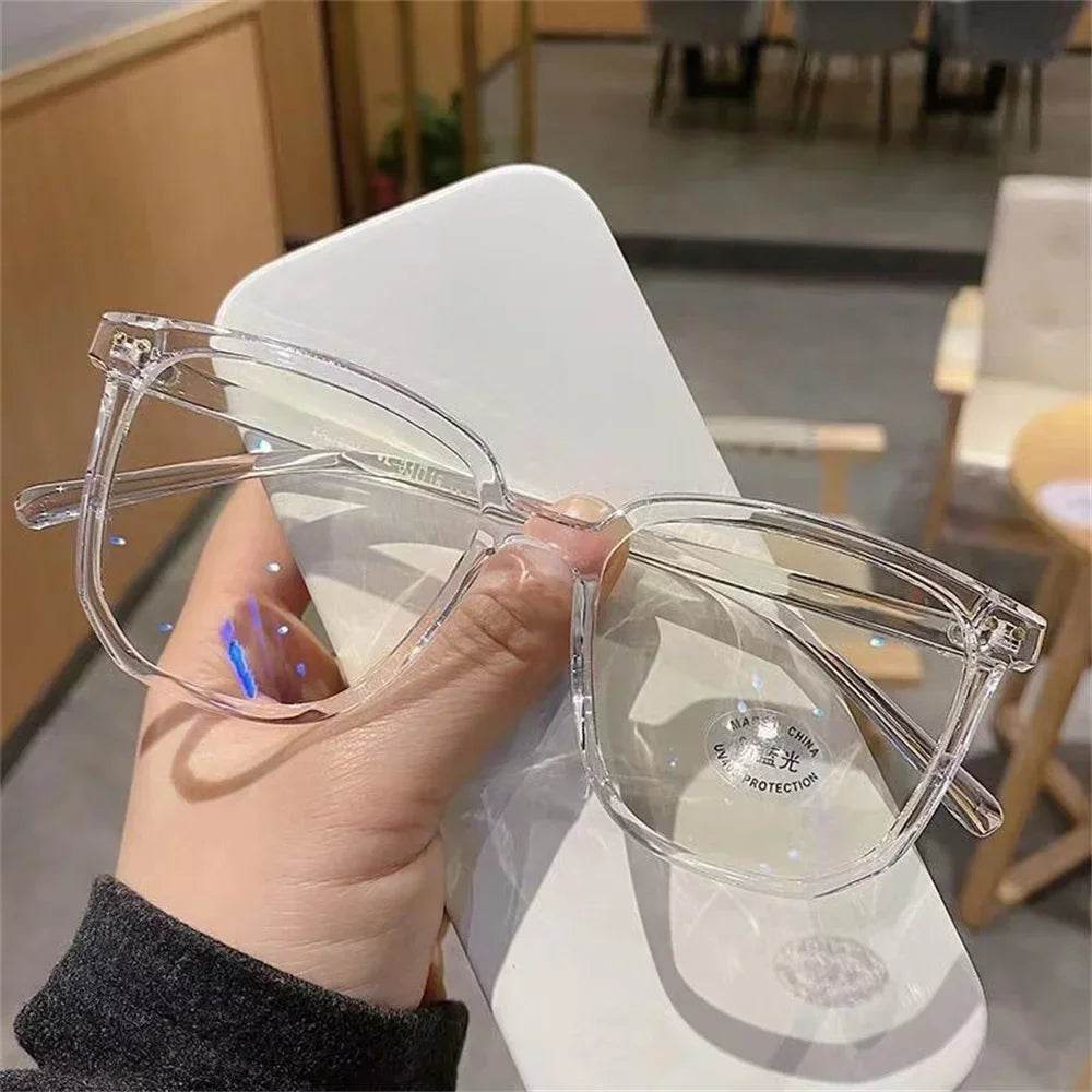 Transparent Computer Glasses Frame Women Men Anti Blue Light Square Glasses Blackout Glasses Optical Glasses Lenses - MarvelouStoree