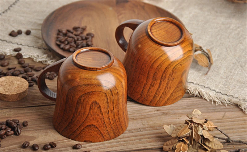 Wooden Big Belly Cups Handmade Natural Spruce Wood Cups Beer Tea Coffee Milk Water Cup Kitchen Bar Drinkware for Kitchen