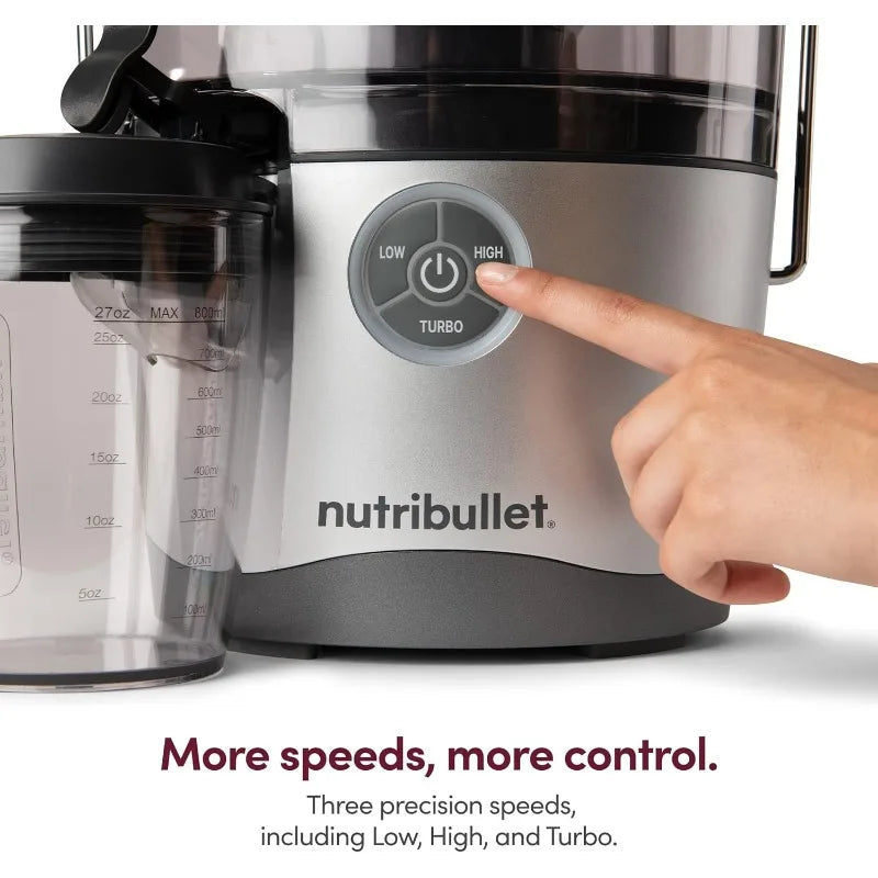 NutriBullet Juicer Pro Centrifugal Juicer Machine for Fruit, Vegetables, and Food Prep, 27 Ounces/1.5 Liters, 1000 Watts, Silver