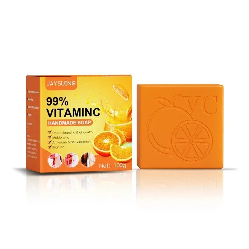 Vitamin C Orange Essence Skin Whitening Soap100g Skin Brightening Gentle Knee Knuckle Elbow Face Body Dark Spot Remover Soap Bar