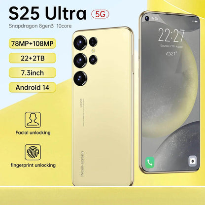 S25 Ultra New smartphone 5G 7.3-inch high-definition Android 14 Snapdragon 8gen3 10core dual SIM phone 7800mAh unlocking phone - MarvelouStoree