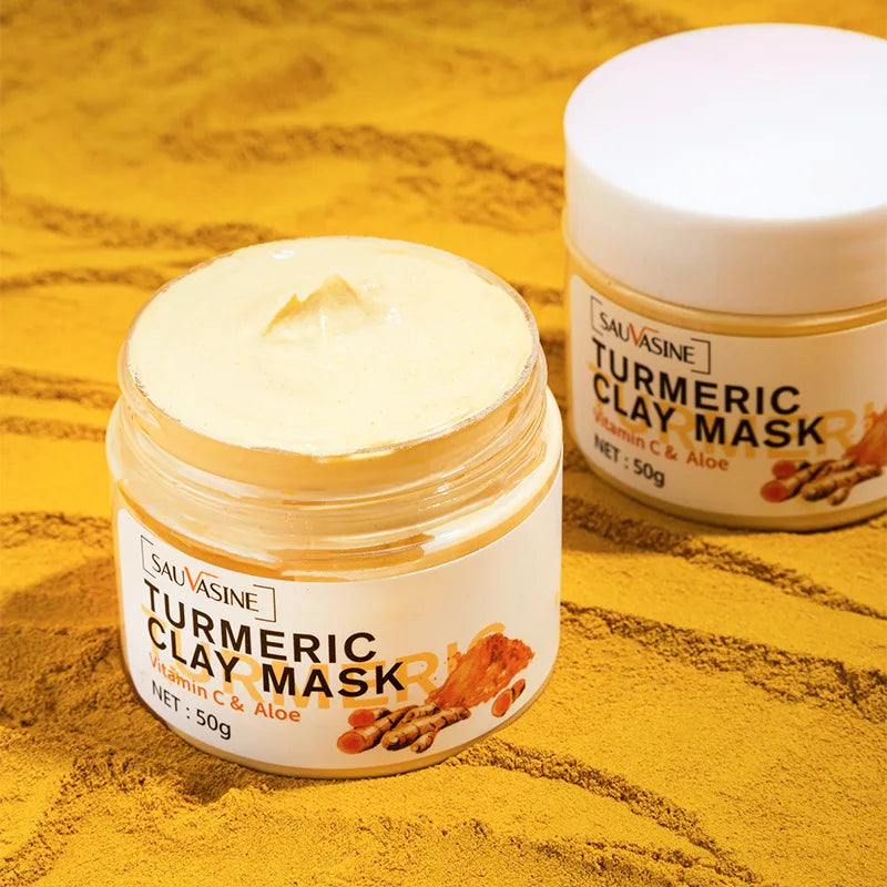 Turmeric Mud Mask Facial Purification Deep Cleansing Brightening Oil Control Beauty Anti-Acne Skincare Facial Mud Mask