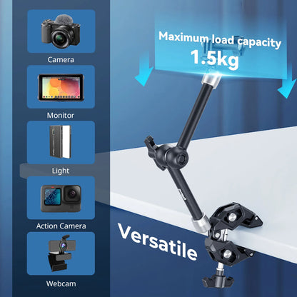 SmallRig Crab-Shaped Super Clamp Kit (with Magic Arm) Adjustable for Action Camera, Monitor, for Table, Tripod Leg -4454