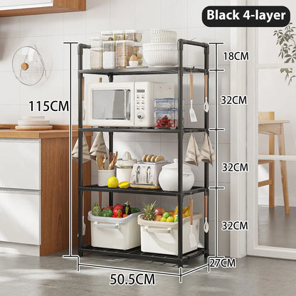 Kitchen Shelving Floor To Floor Multilayer Microwave Oven Multifunctional Household Storage Shelf Shelf Pot Storage Shelf