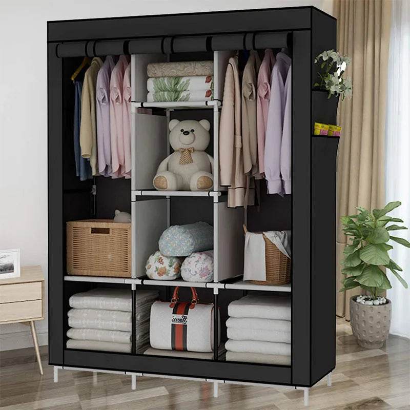 LEEGOHOME Portable Closet Large Wardrobe Closet Clothes Organizer with 6 Storage Shelves, 4 Hanging Sections 4 Side Pockets - MarvelouStoree