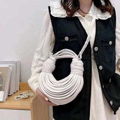 Handbags for Women 2024 New Gold Luxury Designer Brand Handwoven Noodle Bags Rope Knotted Pulled Hobo Silver Evening Clutch Chic