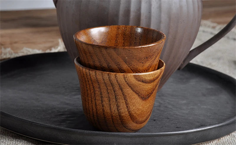 Wooden Big Belly Cups Handmade Natural Spruce Wood Cups Beer Tea Coffee Milk Water Cup Kitchen Bar Drinkware for Kitchen