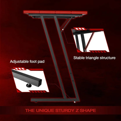 L Shaped Gaming Desk Computer Corner Desk PC Gaming Desk Table with Large Monitor Riser Stand for Home Office