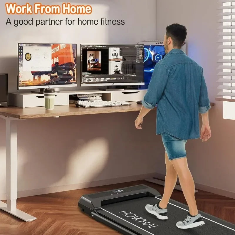 Walking Pad with Handle Bar Foldable Treadmill Under Desk Treadmill 6.2 MPH Running Pad with Remote Control and LED Display