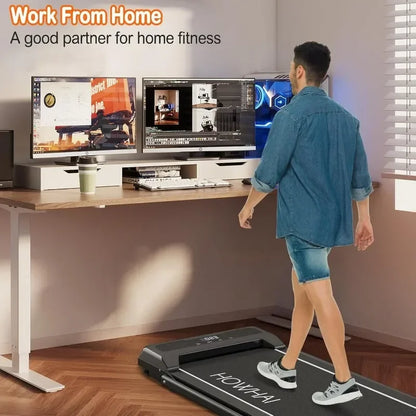 Walking Pad with Handle Bar Foldable Treadmill Under Desk Treadmill 6.2 MPH Running Pad with Remote Control and LED Display