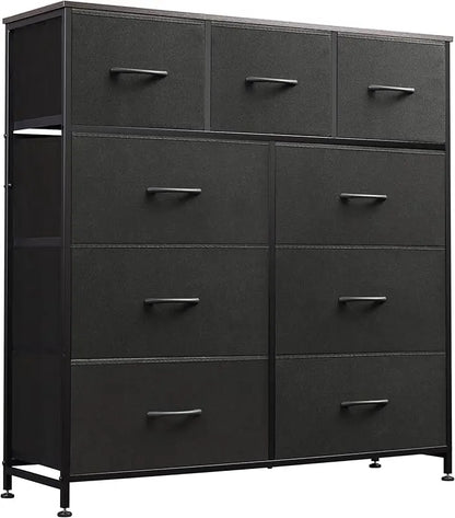 9-Drawer Dresser, Fabric Storage Tower for Bedroom, Hallway, Closet, Tall Chest Organizer Unit for Bedroom with Fabric Bins