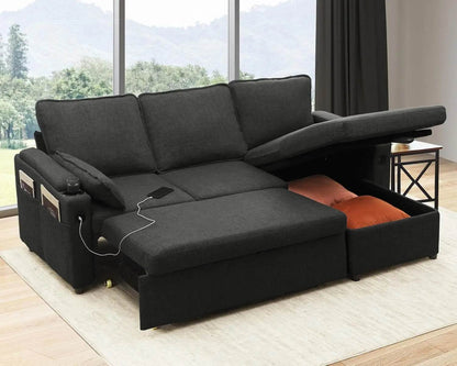 DURASPACE Sofa Bed Pull Out Couch Sleeper with Double Storage Chaise, U Shaped Convertible Sectional Sleeper Sofa for Living Roo - MarvelouStoree