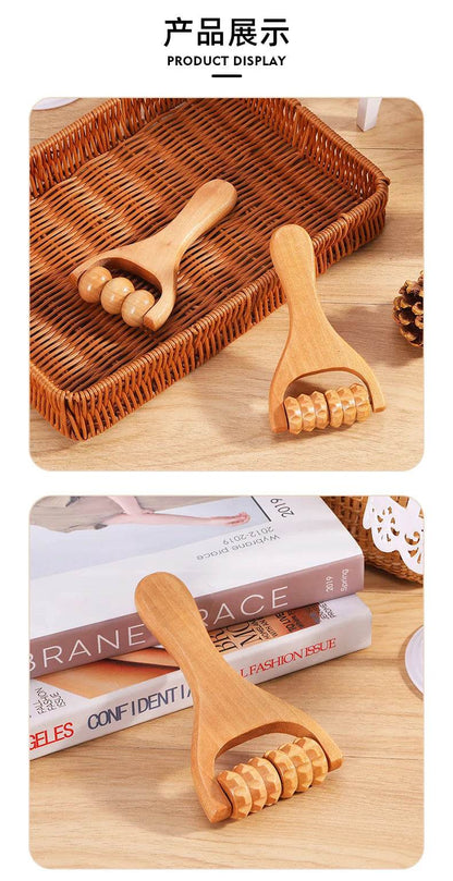 Mini Wooden Roller Massager Neck Shoulder Leg Universal Hand Massager Massage Tool Acupoint Foot Massager Muscle Pain Relief