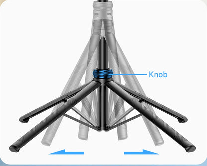 Selfie stick Tripod gimbal for Cell Phone 360°Auto-Rotation AI Tracking Stabilizer Shooting Quadrapod with Optional Fill Light