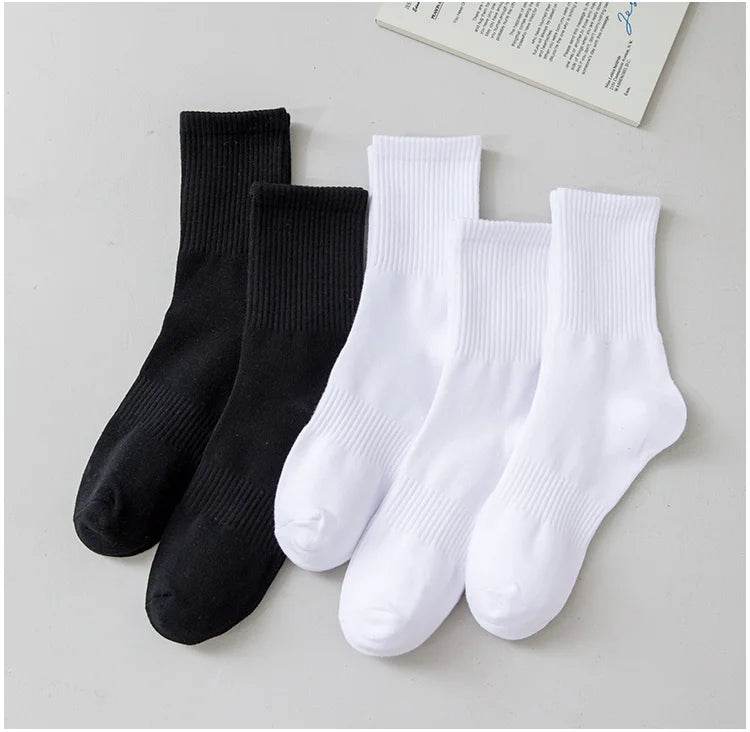 Men Socks Cotton Breathable Long Business Harajuku Socks Solid Gentleman Sox Sokken Outdoor Sports 5 Pairs/Lot Socks - MarvelouStoree