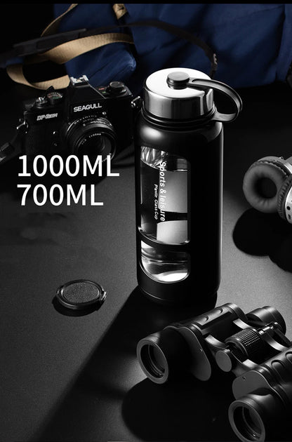 700/1000ml Large Capacity Portable Glass Water Bottles Outdoor Sports Water Bottle Leak-proof Bike Climbing Drinkware