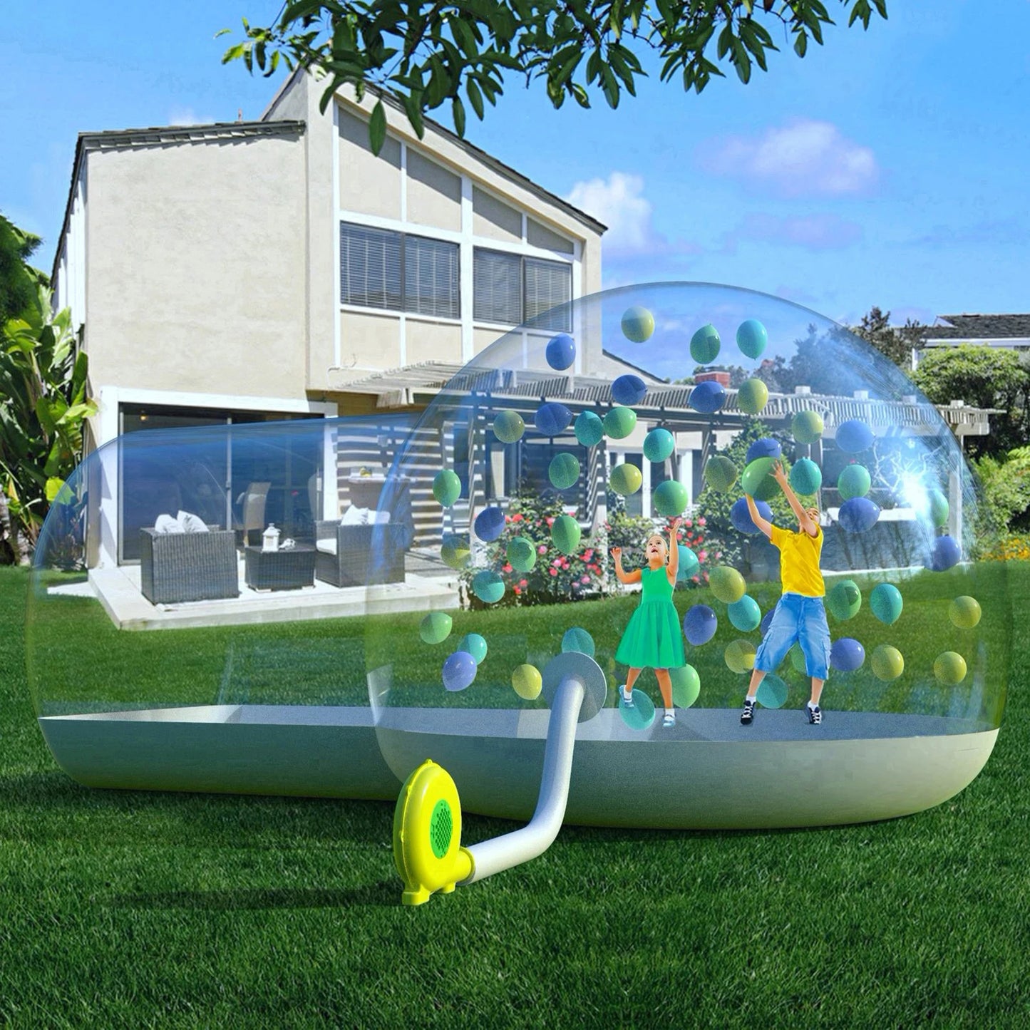 Inflatable Bubble House Outdoor PVC Clear Home Tent Commercial Camping Bubble Tent House Dome Transparent 3M(Exclude Blower)