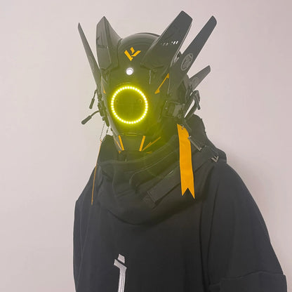 Cyberpunk Mask Cosplay Mask Personalized Face Mask Cosplay - Luminous Mask - Led Mask - Samurai Helmet