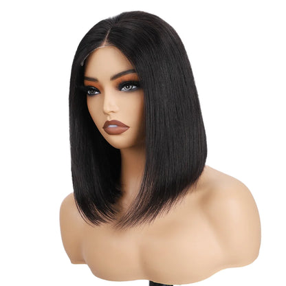 Wear And Go Glueless Wigs Human Hair Bob Straight Pre Cut Lace Front Wigs Human Hair Upgraded No Glue Lace Front Wigs For Women