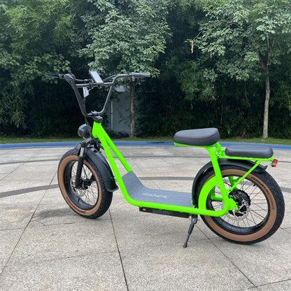 Newest two fat wheels Electric Motorcycle, powerful 1000w 48v motor changeable battery CITYCOCO with LCD Display