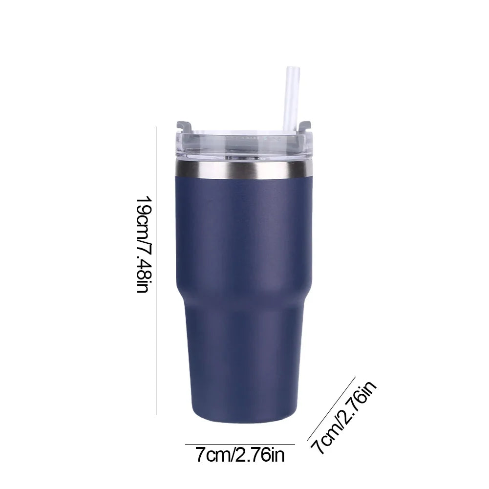 20oz Stainless Steel Thermos Bottle With Straw Water Bottle Thermo Coffee Mug Car Thermos Mug Travel Vacuum