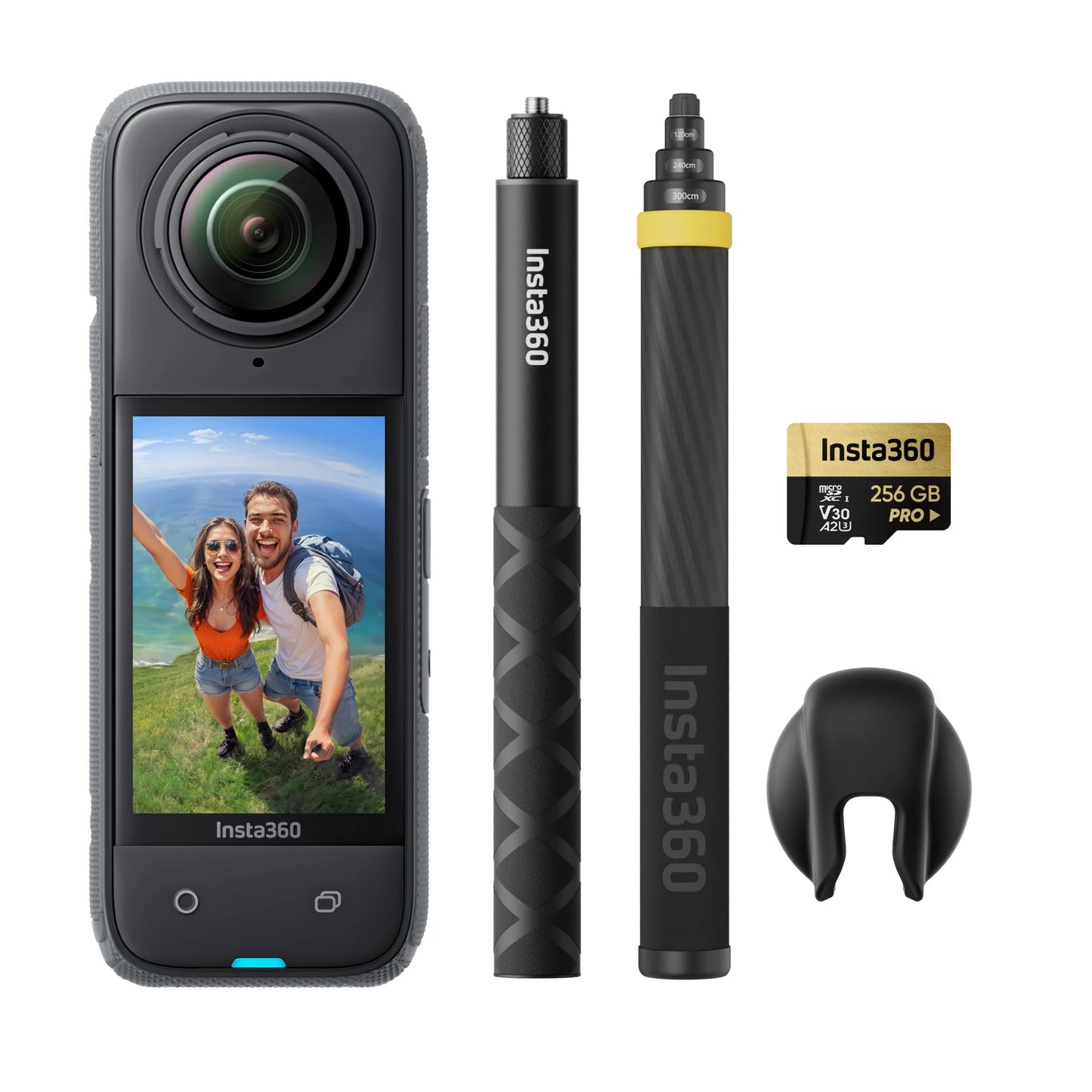 Insta360 X4 - 8K Waterproof 360 Action Camera, 4K Wide-Angle Video, Invisible Selfie Stick, Removable Lens Guards, 135 Min Last