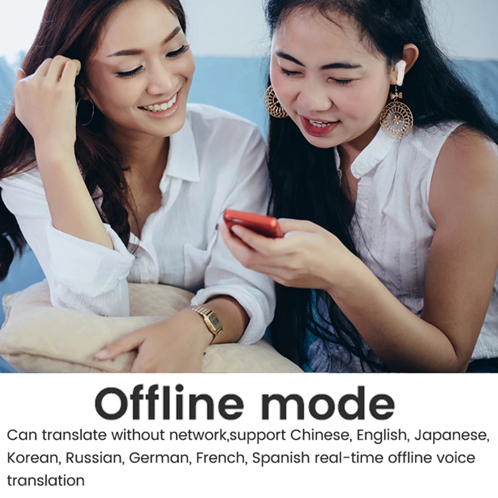 144 Languages Instant Translated Smart Voice Translator Support Online OffLine Wireless BT Translator Headset 4 Translation Mode