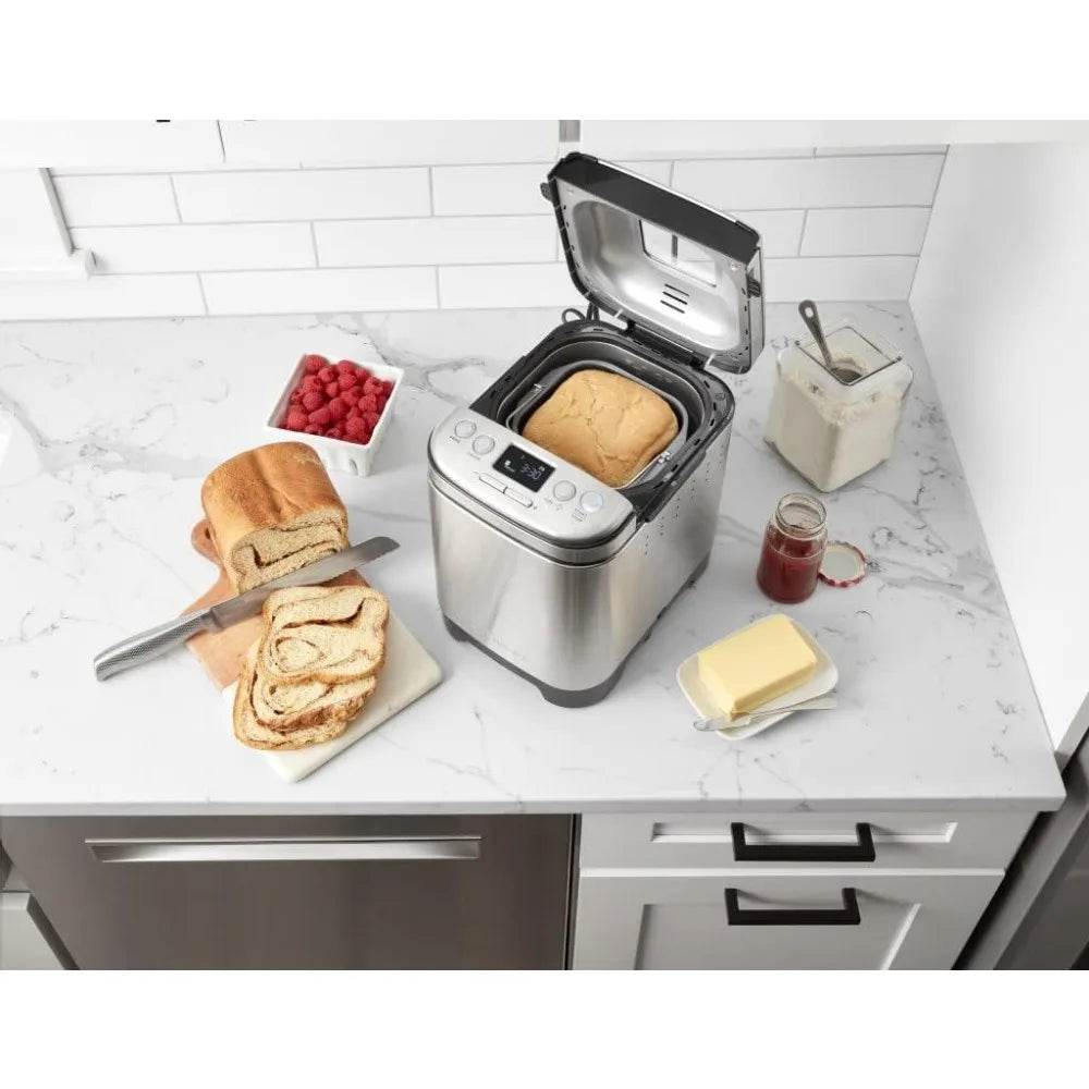 Bread Maker Machine, Compact and Automatic, Customizable Settings, Up to 2lb Loaves, CBK-110P1, Silver,Black - MarvelouStoree