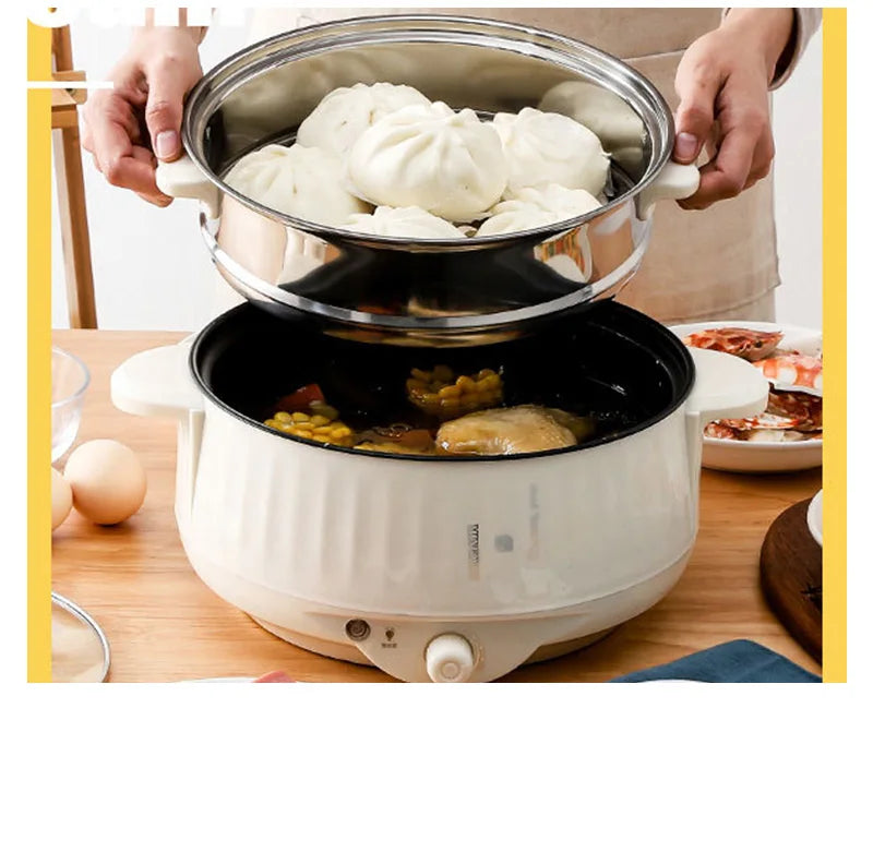 Multi Cooker Multifunctional Electric Pan Non-stick Cookware Rice Cooker Multi Ramen Soup Hotpot for Dormitory Kitchen 220V EU