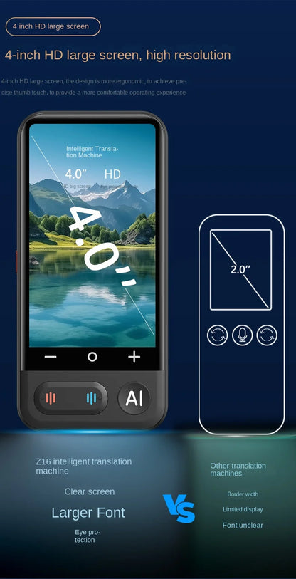 Smart AI Voice Assistant Accurate Translator Support Multi 139 Languages 3D Touch Screen Photo Offline Record Fast Translation