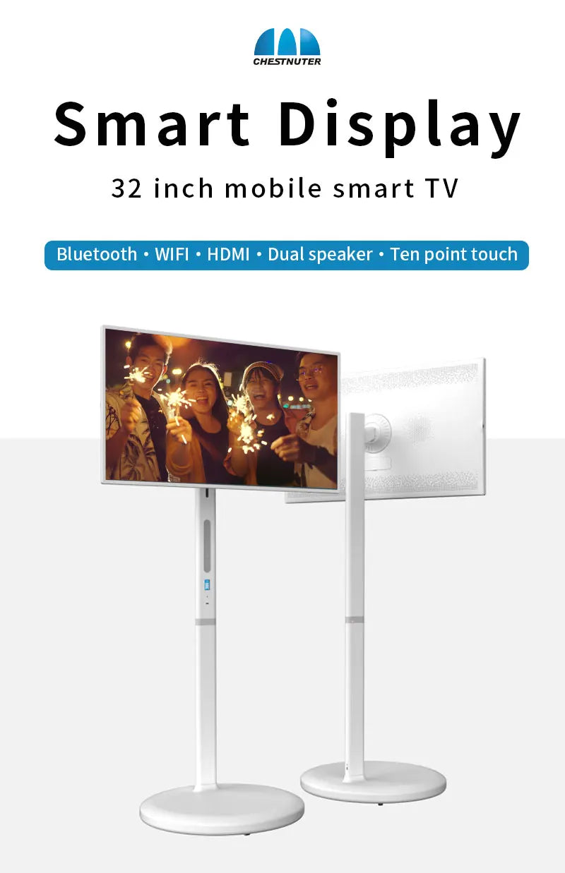 hot products 32 inch 8+128G Android12 smart interact screen built-in battery with usb wifi HDMI moveable stand hd touch Lcd tv