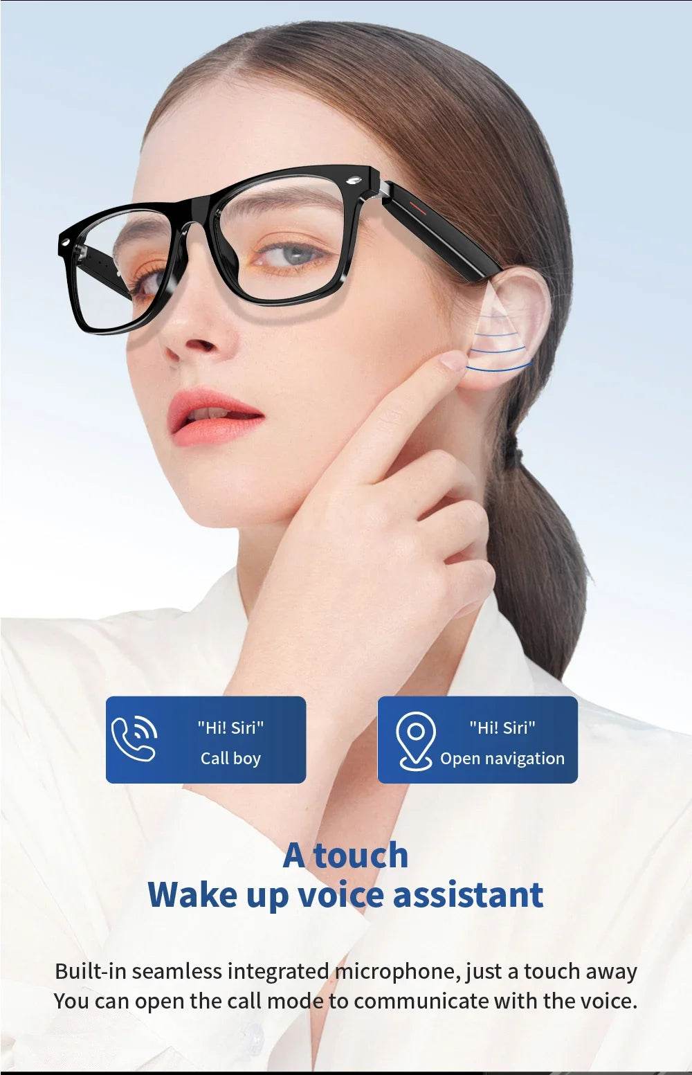 Modern Black technology E13 Bluetooth Smart Glasses Wireless Bluetooth Headset Anti Blue Light Sunglasses Man Woman Sunglasses - MarvelouStoree