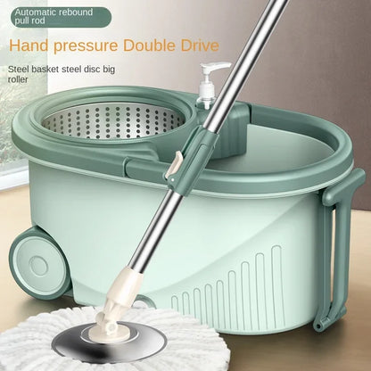 Household spin mop and bucket with wheels, mops floor cleaning