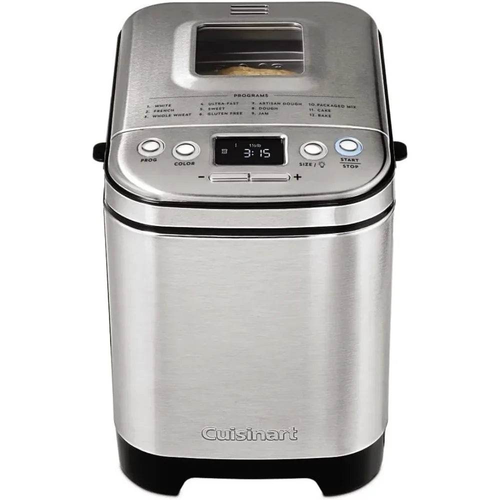 Bread Maker Machine, Compact and Automatic, Customizable Settings, Up to 2lb Loaves, CBK-110P1, Silver,Black - MarvelouStoree