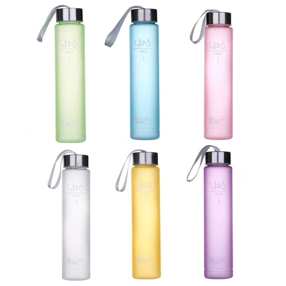 Frosted Transparent Plastic Cup With Rope Drinking Bottle Sports Couple Water Cup Drinkware Thermos for Water Bottles Jug Dining