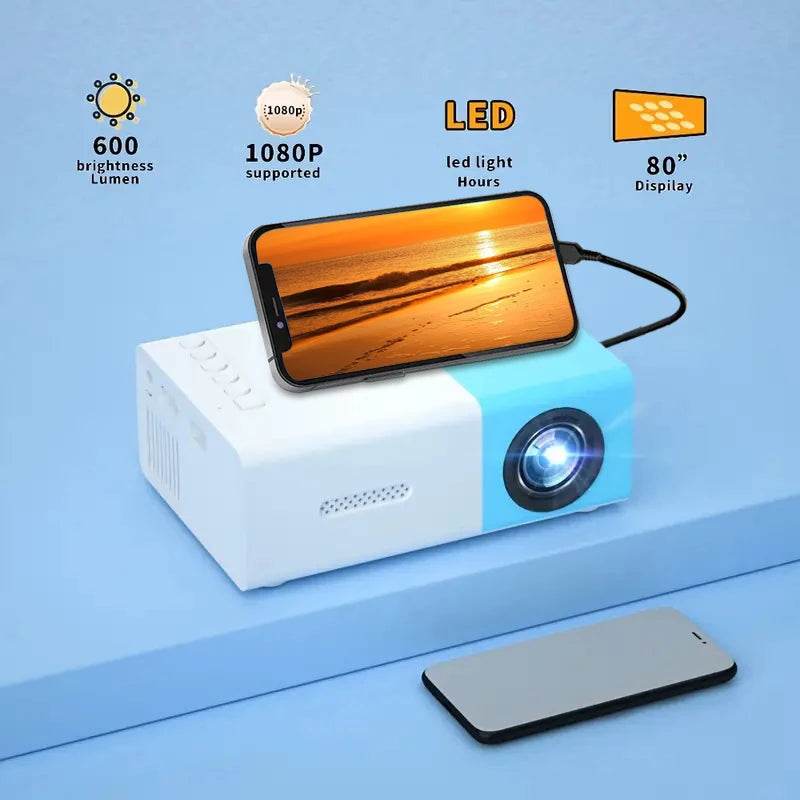 YG300 Mini LED Projector Yg300 Upgraded Version 1000 Lumen 320x240P HDMI-compatible Projetor USB Audio Home Media Player Beamer - MarvelouStoree