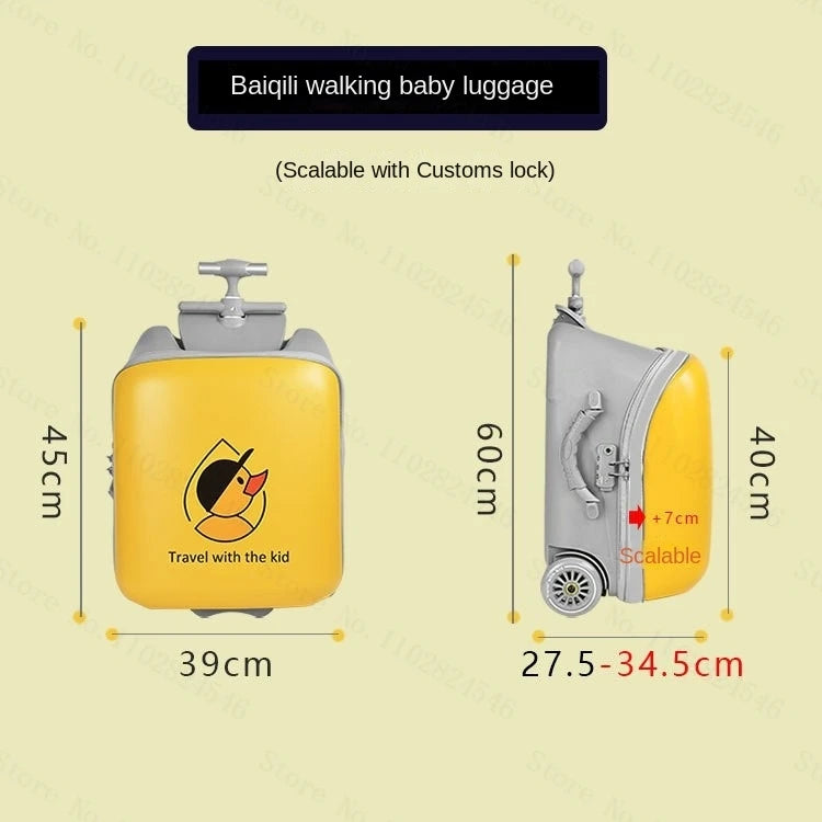 Fashion Cute Pony Cartoon Trolley Case Sit Travel bags for Children 24" Rolling Luggage Spinner Suitcase Wheels Yellow Duck 20"