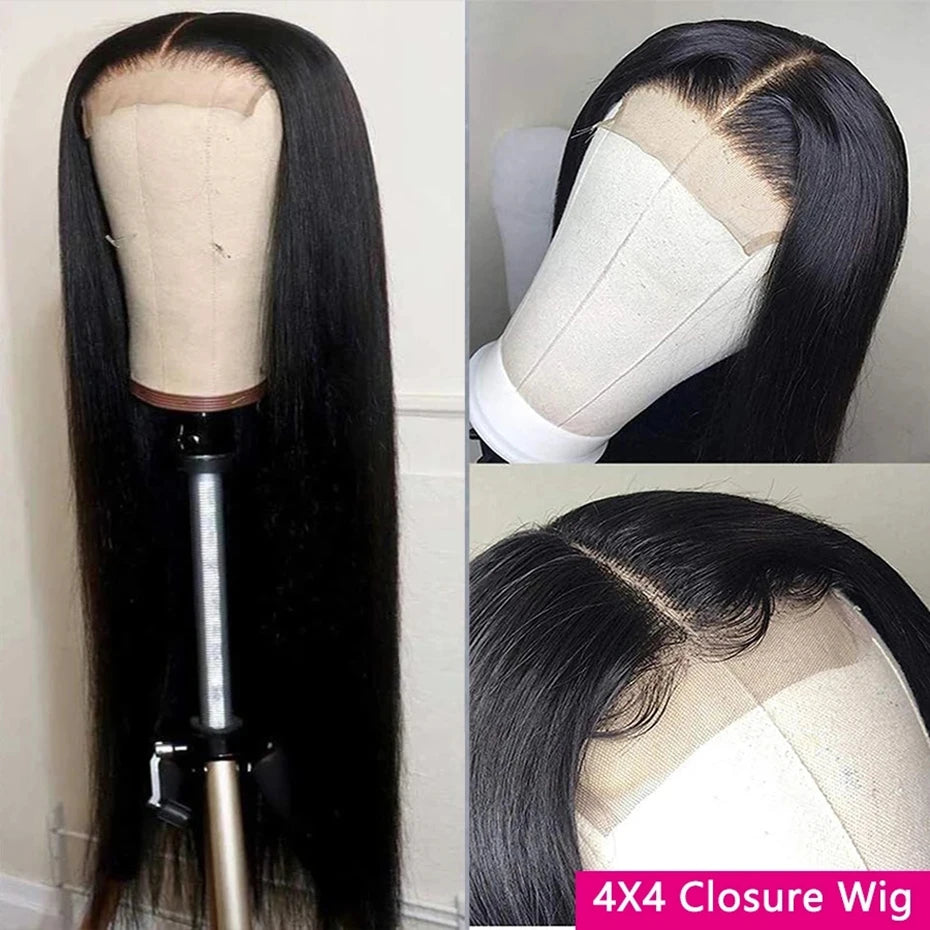 Ready to Wear Glueless Wig Straight 13x6 Transparent Lace Frontal Wig 30 34inches Human Hair Bone Straight 6x4 Lace Frontal Wigs