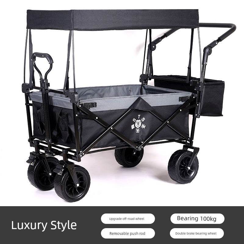 Foldable Four-Wheel Stall Kids Long Outdoor Camp Car - MarvelouStoree