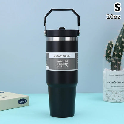 20/30oz Vacuum Insulated Tumbler Stainless Steel Coffee Cold Cup With Straw Insulated Water Bottle Thermal Water Tumbler Cup