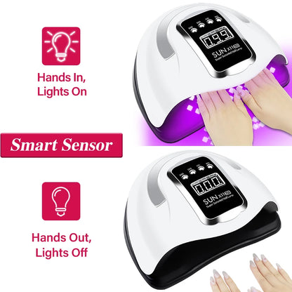 66LEDs Powerful UV LED Nail Dryer For Drying Nail Gel Polish Portable Design With Large LCD Touch Screen Smart Sensor Nail Lamp