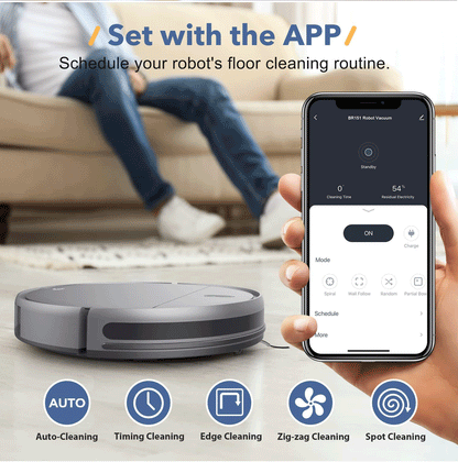 GOOVI BR151 Robot Vacuum Cleaner 4500Pa Strong Suction 2500mAh Battery 3in1 Mopping Sweeping Suction Smart Home Support Wifi