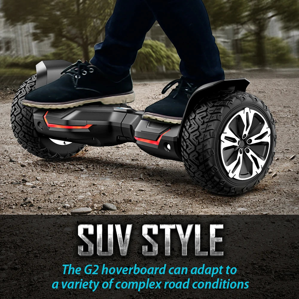 Gyroor Warrior 8.5 inch 350W*2 off-Road Hoverboard - All Terrain Hoverboard with Bluetooth Speaker and LED Lights, 10mph