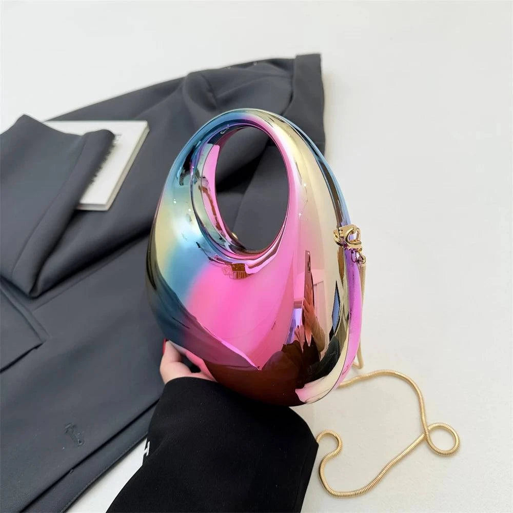 MOODS Evening Clutch Bags For Women 2024 Luxury Designer Purses And Handbags Golden Wedding Dinner Party Round Handle Wrist Bag