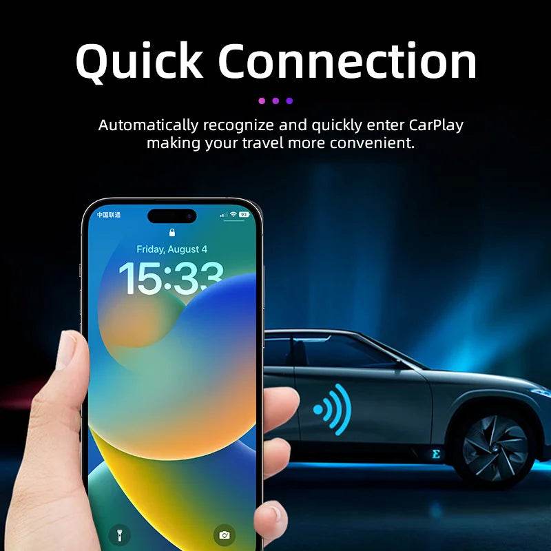 TIMEKNOW Wireless CarPlay Adapter for Apple iPhone Wired to Wireless Carplay Dongle Plug And Play USB Connection Auto Car Dongle - MarvelouStoree