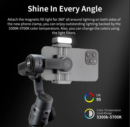 Zhiyun Smooth 5 Smartphone 3-axis Handheld Stabilizer Gimbal Covered with Grip Tripod for iPhone / Samsung / Huawei /Xiaomi