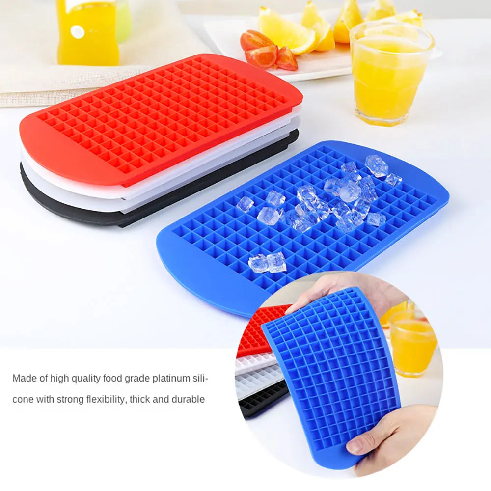 Silicone World Silicone Ice Cube Tray 160 Grids Ice Cube Silicone Mold Mini Square Ice Cube Mold Ice Making Molds