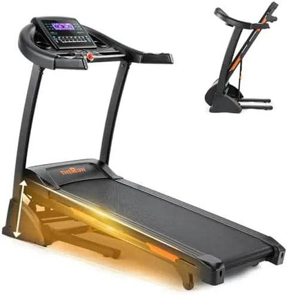 Incline Treadmill, Treadmill for Running and Walking, 300 lbs Weight Capacity Folding Treadmill with 0-15% Auto Incline, Wide Be - MarvelouStoree