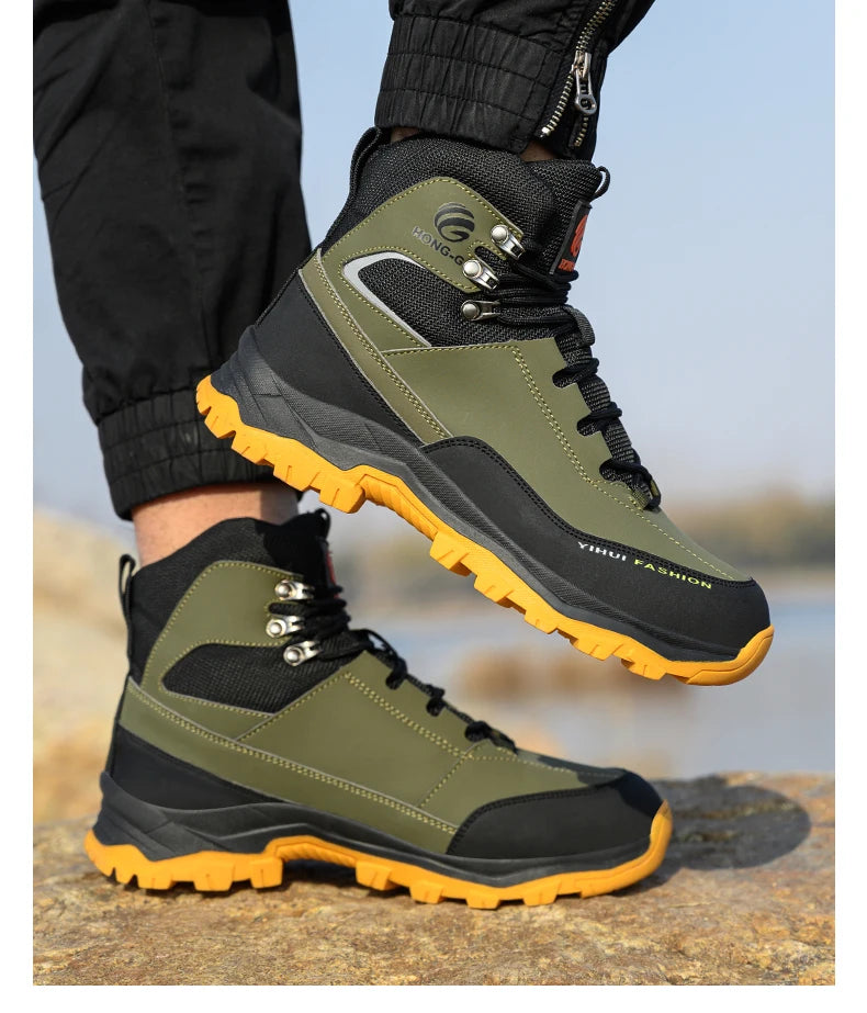 safety shoes man waterproof work safety sneakers high top boots anti puncture Work shoes steel toe working shoes with protection